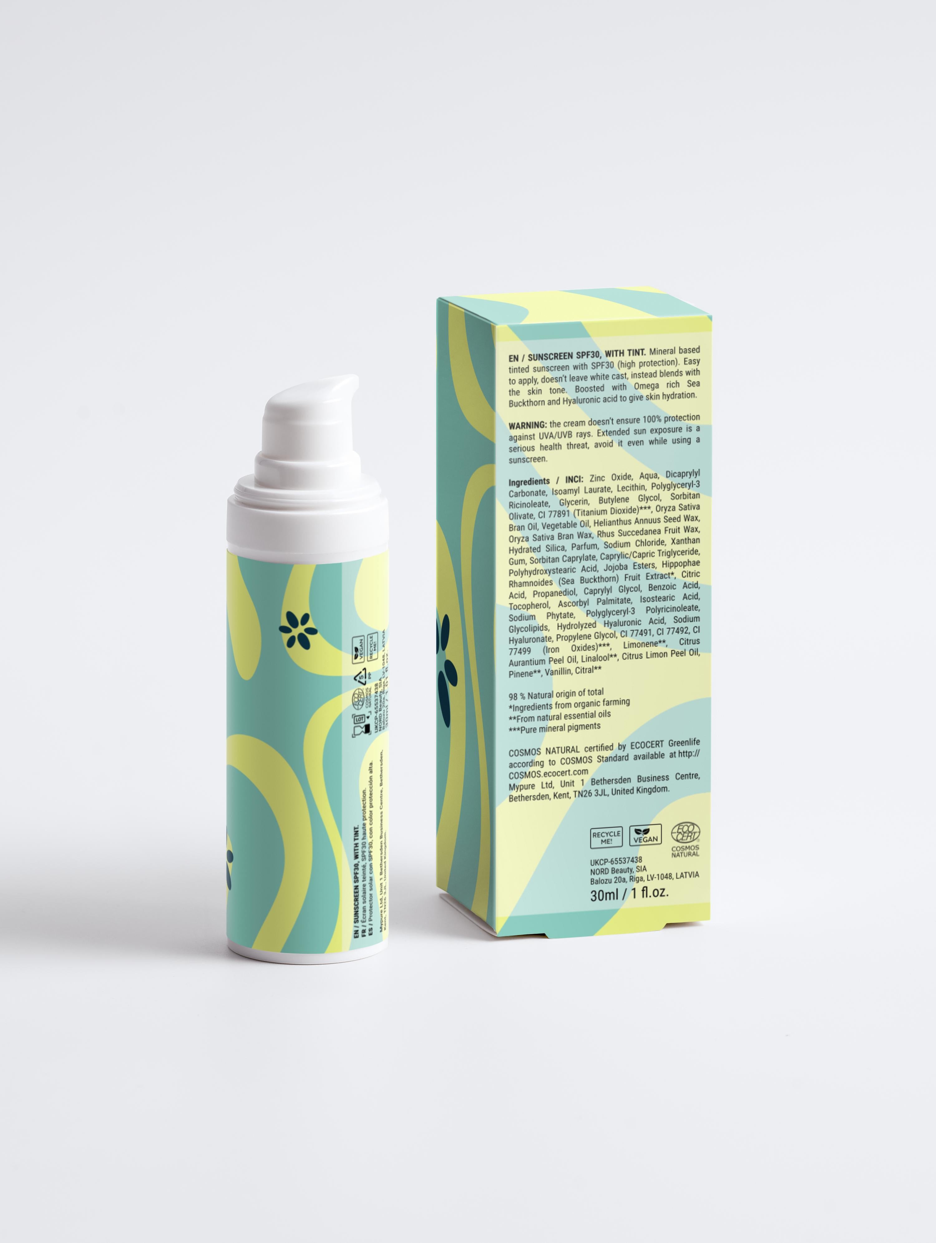 Sunscreen SPF30, with tint